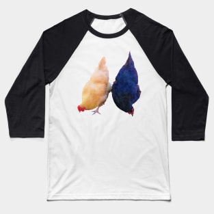 Two Chicken Friends Baseball T-Shirt